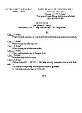 Đề đề xuất kiểm tra chất lượng học kỳ I môn Vật lý Lớp 9 - Năm học 2012-2013 - Trường THCS Láng Biển (Có đáp án)